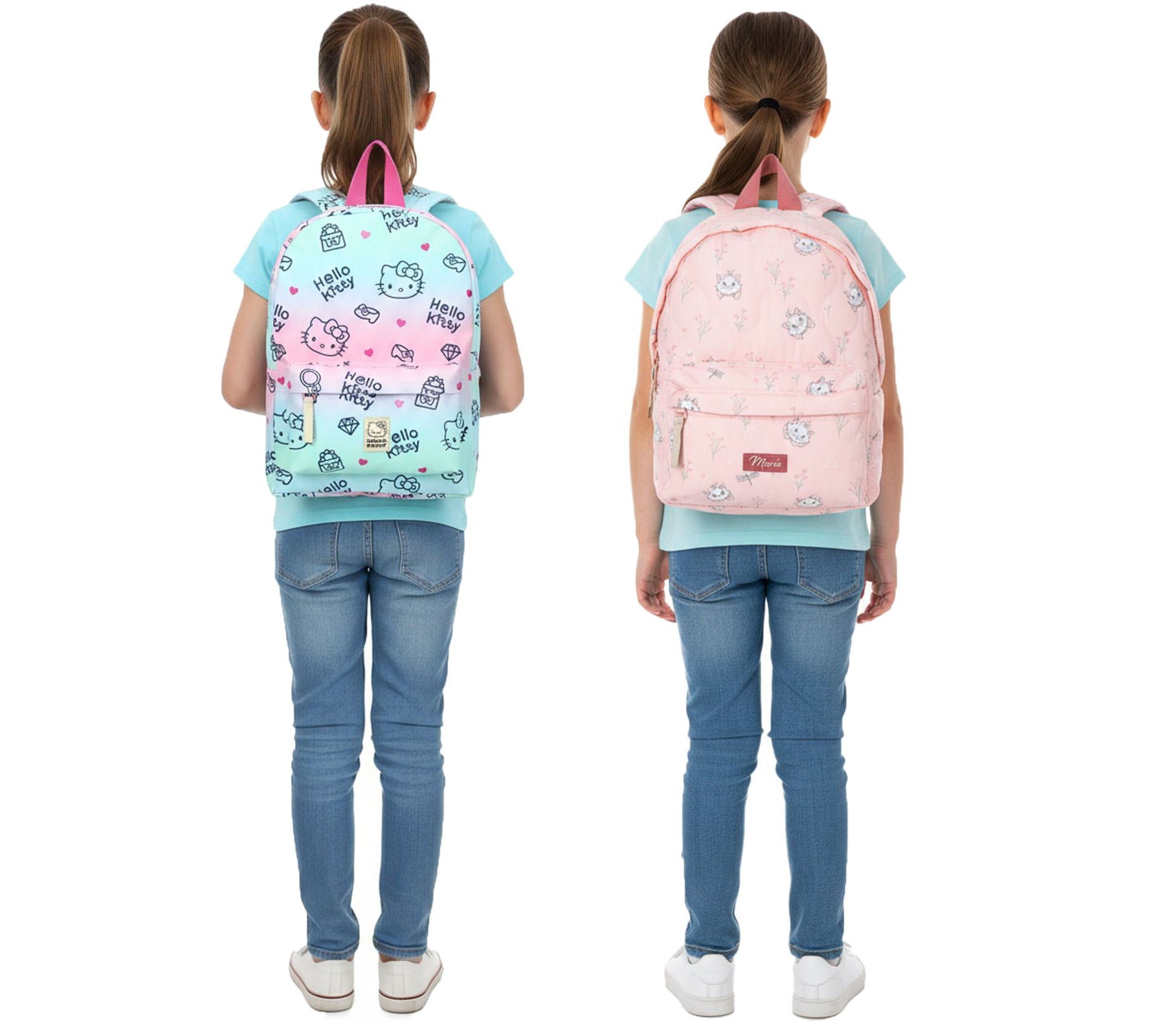 VADOBAG Kinder Rucksack für Mädchen im Hello-Kitty-Design oder Disney Marie Motiv Kindergarten-Rucksack 6L oder 8L Blau oder Rosa