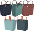 Nachhaltige Rotho Multibag ALBULA 25L Ocean-Bound Plastic Tragetasche Einkaufskorb Rot, Grün oder Blau, Navy oder Himmelblau