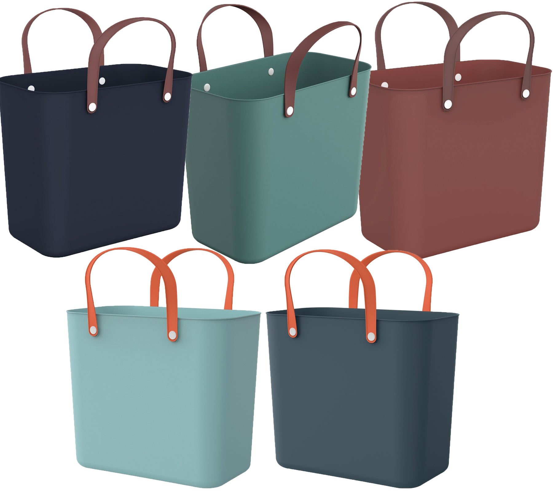 Nachhaltige Rotho Multibag ALBULA 25L Ocean-Bound Plastic Tragetasche Einkaufskorb Rot, Grün oder Blau, Navy oder Himmelblau