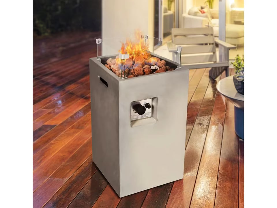 Kamin Feuerstelle Palermo Grau 40,6 x 63,5 x 40,6 cm