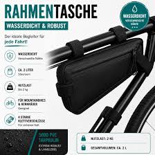 Wasserdichte Fahrrad-Rahmentasche mit verschweißten Nähten ca. 2 Liter Robuste Bikepacking Tasche für MTB, Trekking- & Rennrad A0001294 Schwarz