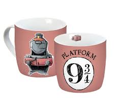 Harry Potter Tasse „Hogwarts Express“ oder "Back to Hogwarts" 300 ml Porzellan Becher mit Herzhenkel Rosa oder Grau