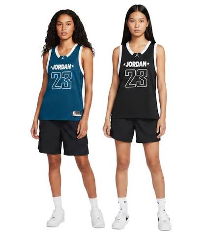 NIKE Jordan Jersey 23 Damen Basketball-Shirt mit Mesh-Gewebe Tank-Top Sport-Shirt FN6687 in Blau