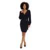 feminines Damen Mini-Kleid Strick-Kleid mit Zierschnalle Langarm-Kleid 920944 Schwarz