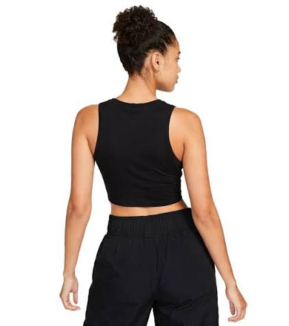 NIKE Sportswear Essentials oder Jordan Damen Crop-Top Tank-Top mit Logo Sport-Shirt FB8279-0100 Schwarz