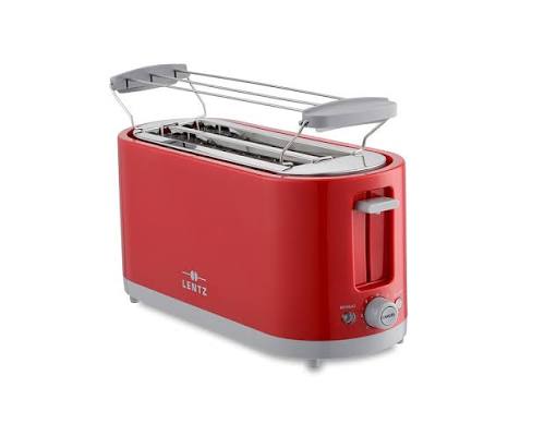 Lentz 74276 Lang­schlitz-Toas­ter für 4 Schei­ben Toast in Rot