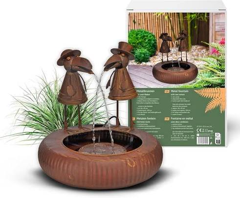 Gartenbrunnen Metallbrunnen Elektropumpe Gartenbrunnen Garten Vogelfigur Wasserspiel